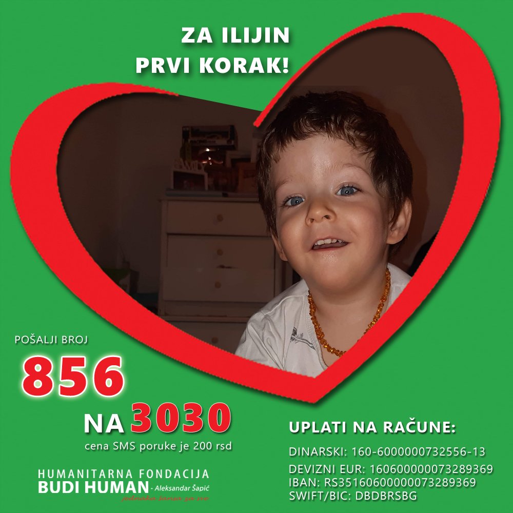 Zamolili bih vas za ReTvit.Ako ste u mogucnosti 856 na 3030 za oporavak naseg sina Ilije