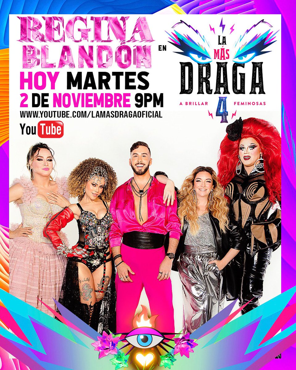 Lamasdraga's tweet photo. HOY NUEVO CAPÍTULO A LAS 9pm. Estamos de manteles largos con la presencia de nuestra juez invitada ,la talentosa y carismática @reginablandon . Con nuestrocondictor @robertocarlomx y nuestras juezas de casa @yarimejia @rickylips @soyletall y #lmd4 #lamasdraga4 #LMD4 #LaMasDraga https://t.co/uzPJ69UuR3