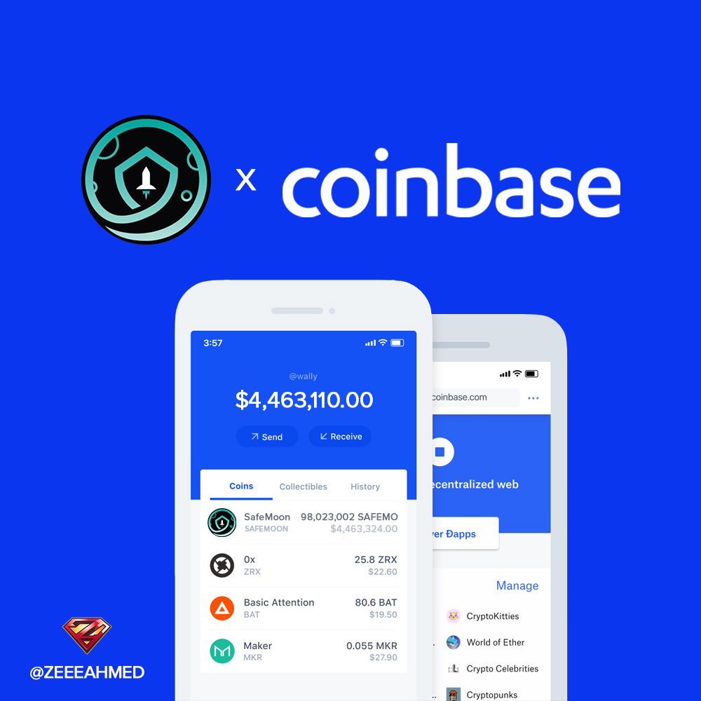 ZeeeAhmed's tweet photo. #SAFEMOON on @coinbase would be mind-blowing 🤯
Let's get @safemoon noticed by them! 🚀
Retweet 🙏 https://t.co/flZHf8LttD