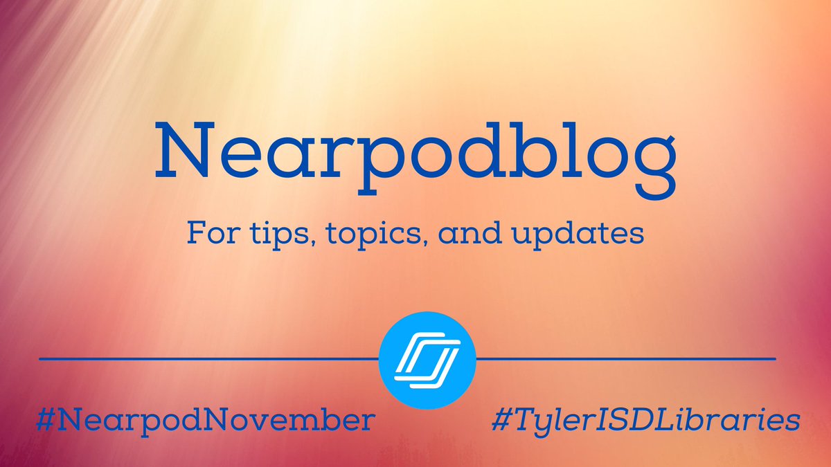 8AngelaGregory's tweet photo. Did you know that @nearpod has a blog full of tips, topics and updates? Check it out at this link! #NearpodNovember #TylerISDLibraries @RiceTylerISD @WoodsTylerISD 

https://t.co/vFz20ZyTgh https://t.co/PGFpB2R35g