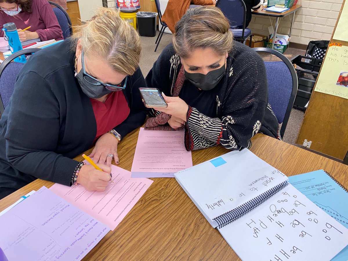 KathyBrownRR's tweet photo. Reading Recovery teachers in training examining writing data and listening to genuine conversations. #composingmatters #changeovertime #collaboration #proudtobelbusd
#provepossible https://t.co/wKLKlxXNoY