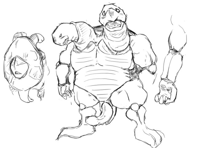 あんまり暇なのでいつぞやのツインヘッドタートルリテイク #オリジナルクリーチャー 