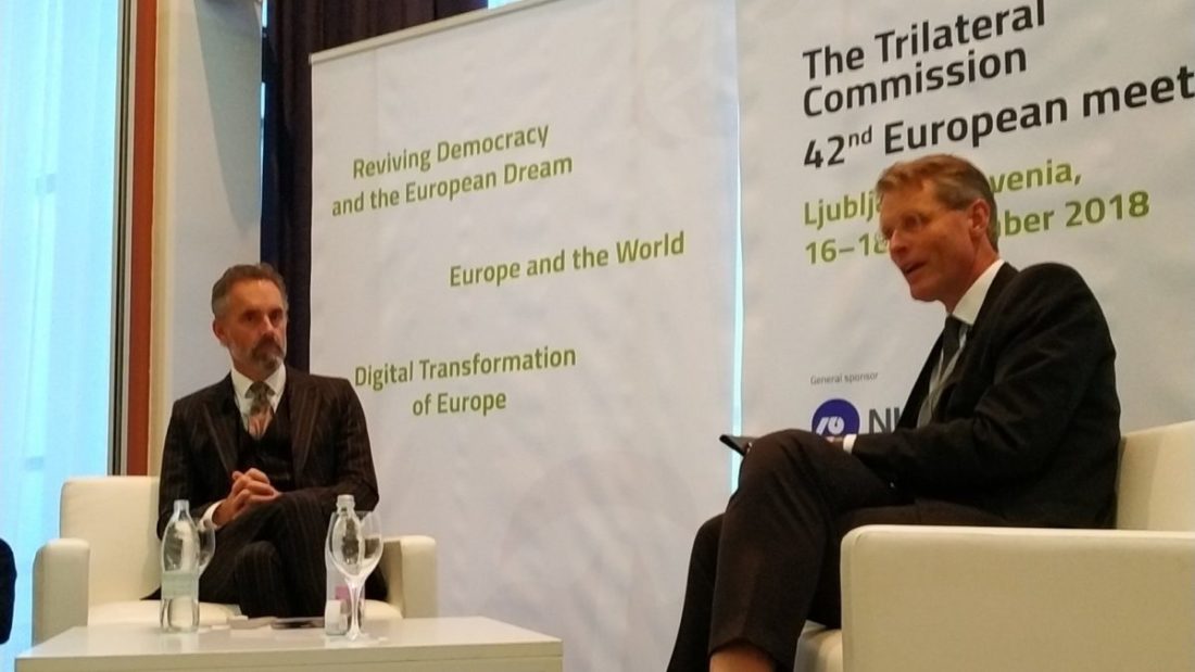 TheDonSean's tweet photo. @ErikVoss @JustACatholic1 The fact that Peterson attended the #TrilateralCommission as a speaker which is linked dubiously to the #PropagandaDuo freemasonic lodge which ran the #Agnelli government as well as pro-radical  Islam #Brezinski--that is very telling he is serving an ulterior agenda. https://t.co/Xh5qbm4Xvo