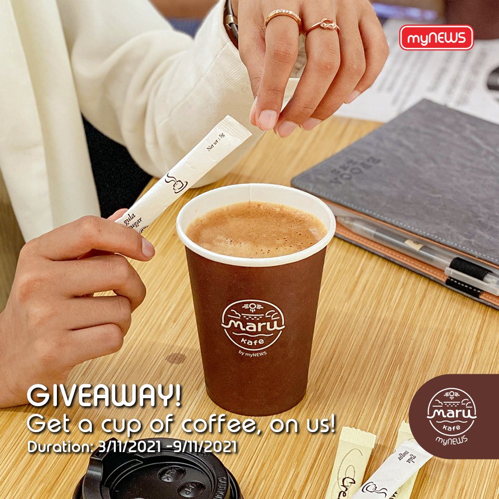 myNEWSholdings's tweet photo. CLAIM A CUPPA COFFEE, ON US! ☕️
myNEWS nak belanja secawan kopi untuk 10 orang bertuah! Anda perlu RT tweet ini and may the luck be with you! Jom RT ramai-ramai 😆 

myNEWS akan announce pemenang pada 10/11/2021!

#myNEWSMalaysia #Maru https://t.co/gqtkoQv7Hv