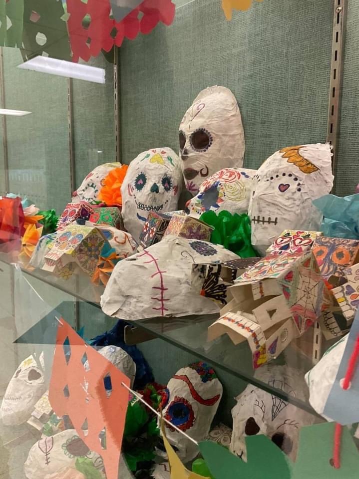 LawtonPS's tweet photo. Check out what our #MMS students in Mrs. Riemers’ class did!! In Oct., artists were given the Mexican Celebration of "Dia De Los Muertos" or Day of the Dead, to learn about and create artwork related to this celebration of loved ones no longer with us.
#WeAreLPS #HomeoftheScots https://t.co/IYf1vmRqVs