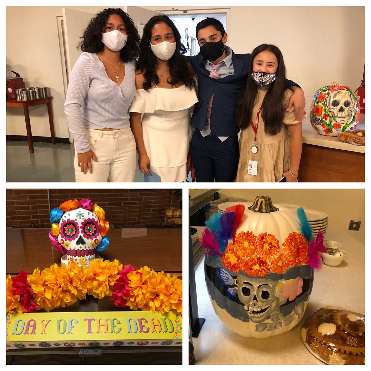 TPS_ResLife's tweet photo. @tps_news Tuesday night’s Formal Dinner was in celebration of Dia de los Muertos. Mexican students Camila, Maria, Helena and Mauricio shared poems and family traditions with our residential community. #TPSResLife https://t.co/PLhNheOGJZ