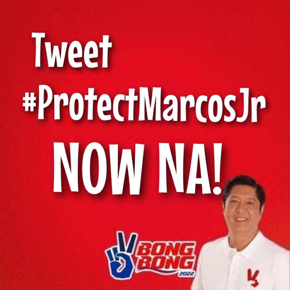RJCandelariaa's tweet photo. GOOD MORNING mga ka-BBM! This is our official hashtag for today! Again, let's make it  #1 on the list‼️ Kayang-kaya na naman natin to, as always. Keep on tweeting! Don't forget our #ProtectMarcosJr ❤️✌️ https://t.co/ykjPk6sGV5