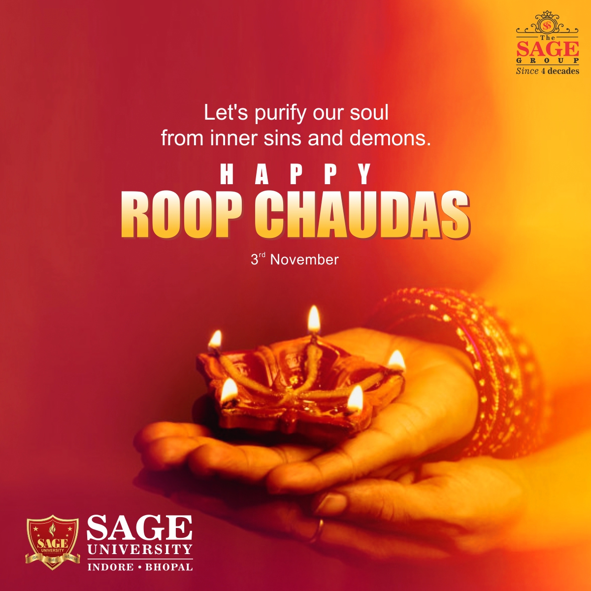 SAGE_INDORE's tweet photo. May Roop Chaturdashi endow you with opulence and prosperity
___
#RoopChaudas #RoopChaturdashi #RoopChaudas2021 #Fesivals #IndianFestival
#SAGE #SUI #SAGEIndore #SAGEUniversity https://t.co/MbJQJLS5L7