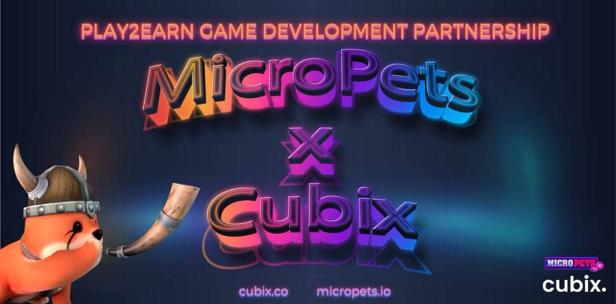 MicroPets_io's tweet photo. 🎮 We are proud to announce that Cubix has been chosen as a key development partner for our first Play To Earn (P2E) game! @CubixWorldwide

🌐 Website: https://t.co/m4pEzepNqX
🕹 Game Dev: https://t.co/bw9kQPTEOp
💰 Blockchain Dev: https://t.co/qNvOBwmvWv

#MicroPets #Cubix #P2E https://t.co/QhpvzwyyJT