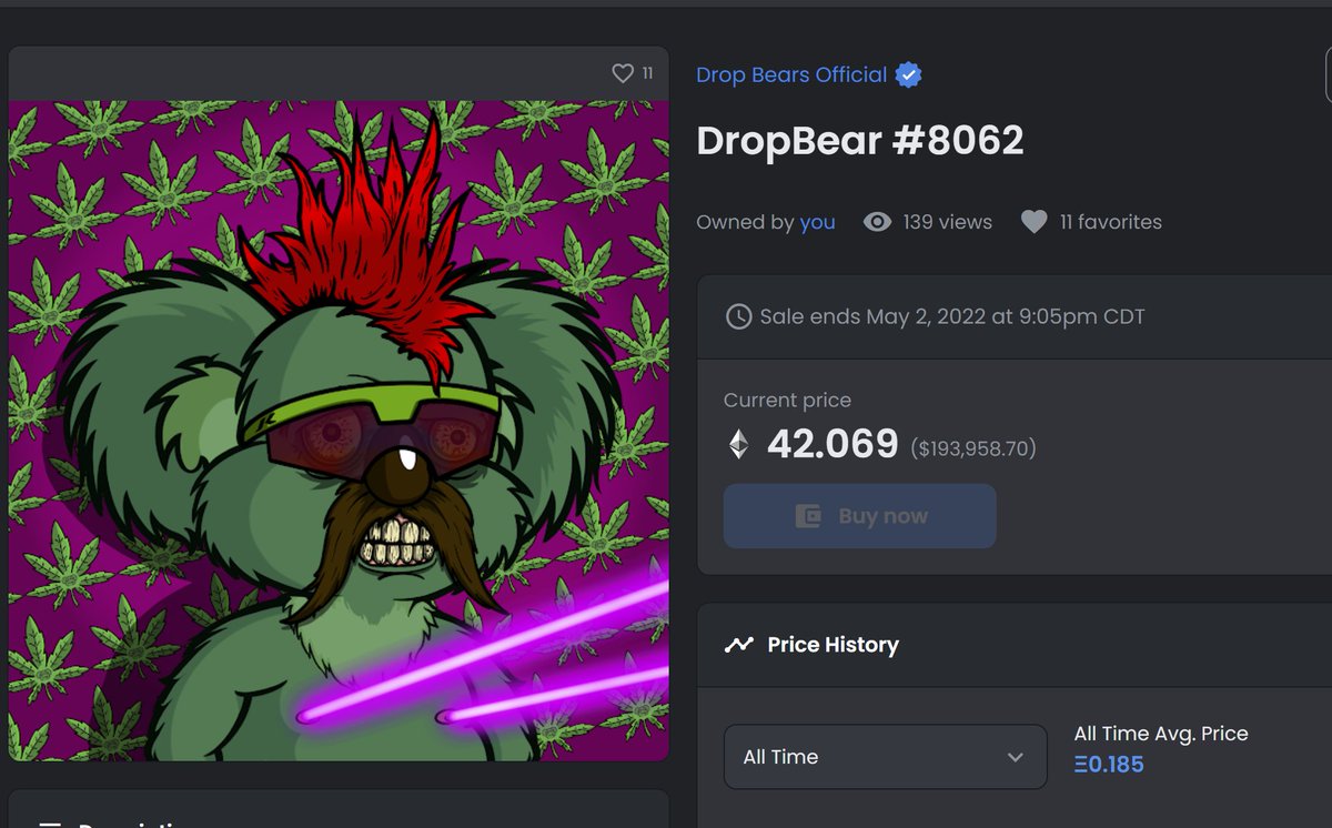 SCowboy88's tweet photo. 🔥🔥🔥@SnoopDogg here's the OG bear for you.
#DropBearsNFT🔥🔥🔥
💕2% of all secondary sales will continually go towards helping the Koala species. https://t.co/B1RHqKLwbI 💕
👀👀👀https://t.co/2CNCcMtGPB 👇👇👇 https://t.co/ZzGe5Nvjub