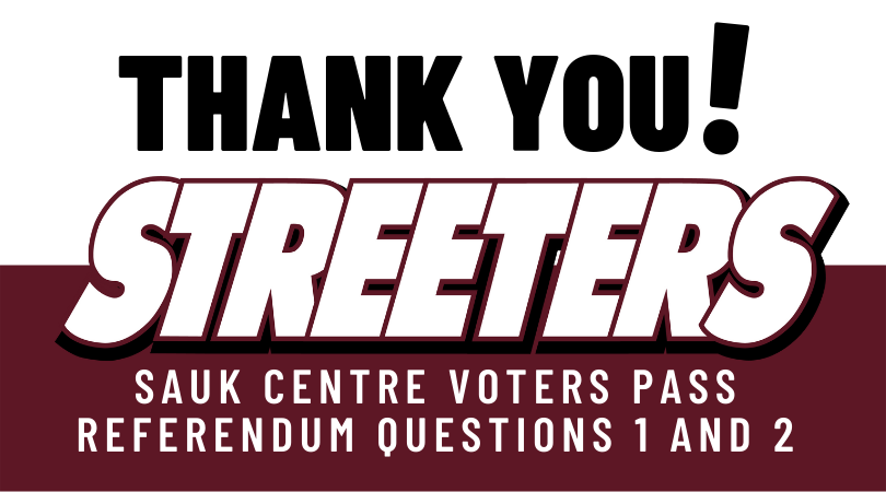 streetercommed's tweet photo. Thanks to our Streeter community - both referendum questions were approved! Following the vote, the unofficial election results are:  Question 1: 862 YES (68%) and 405 NO (32%) and Question 2: 709 YES (55.5%%) and 569 NO (45.5%%). We are so #grateful and #excited! https://t.co/ThTxq45ZZ2