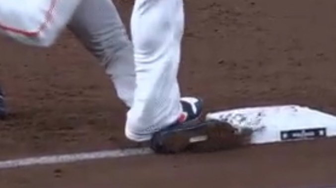 grantmcauley's tweet photo. I can't stop thinking about the fact that Max Fried just fired six scoreless innings at Houston after having this happen to him in the first. It's a miracle his ankle wasn't broken. https://t.co/MKVCzsBppP