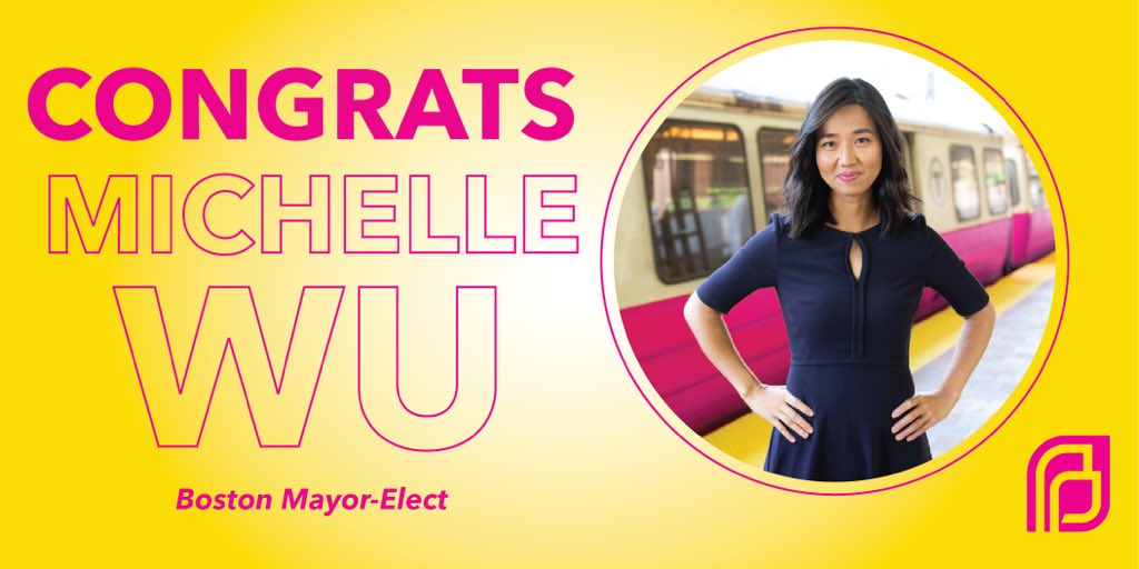PPAdvocacyMA's tweet photo. The @wutrain is going express to Government Center 🚂🗳

CONGRATS Michelle! We couldn’t be more excited to have a reproductive freedom champion in the Mayor’s office! https://t.co/vPWyetM2tz