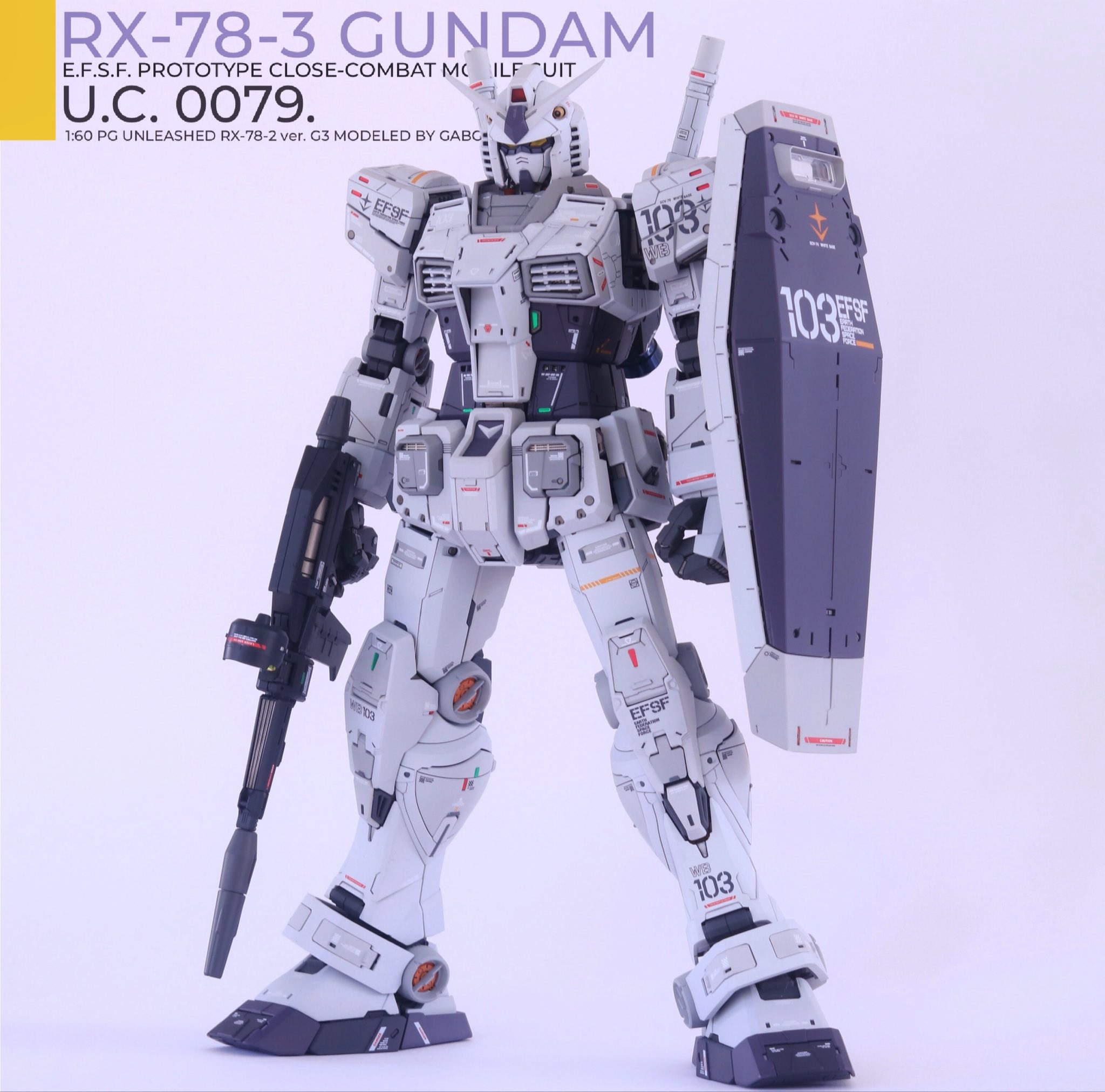 PG UNLEASHED 1/60 RX-78-3 G3ガンダム 塗装完成品】PG UNLEASHED 1/60