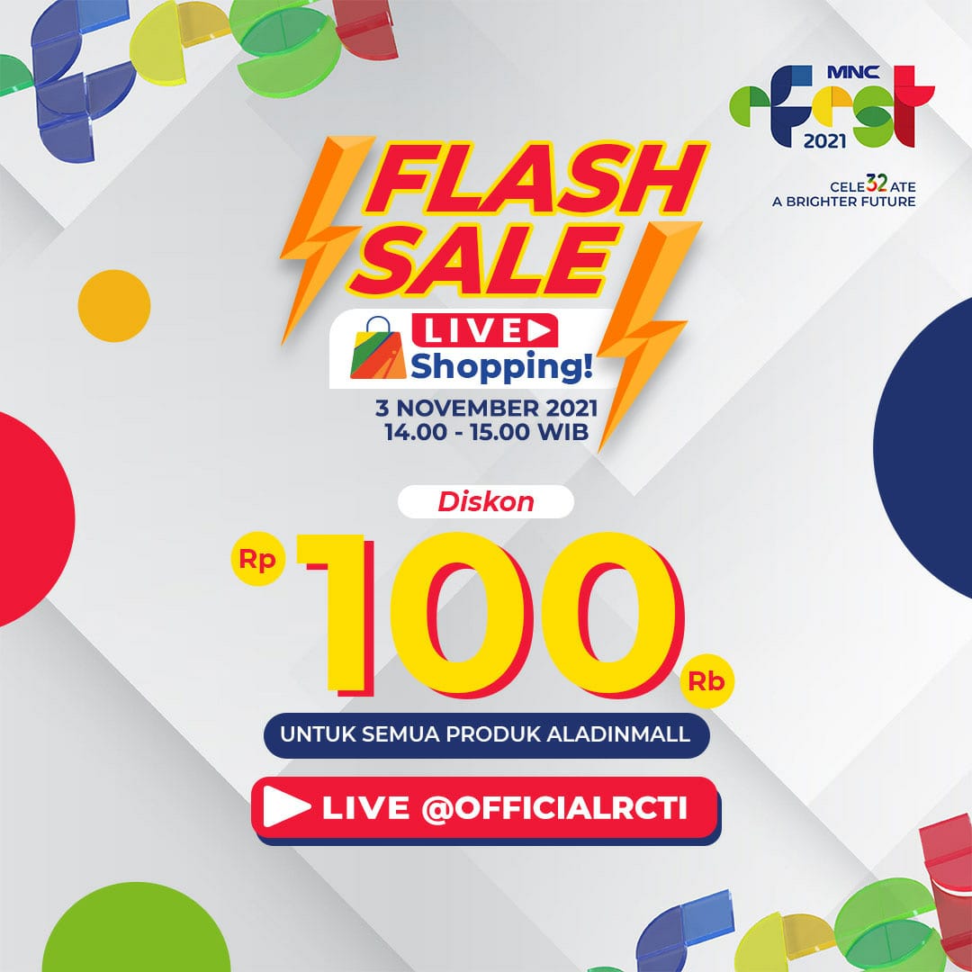 SINDOnews's tweet photo. Hai, Aladiners! ๐๐ปโโ๏ธ
Yuk, ikutan Flash Sale Live Shopping!
Ada diskon Rp100.000 untuk semua produk di @aladinmall.co.id! ๐
3 November, jam 14:00 WIB, LIVE di IG @officialrcti ๐
#AladinMall #SemuaAdadiSini
#HUTMNC32 #MNCeFest32 #MNCEcommerce #CelebrateABrighterFuture https://t.co/2qWJY4o9rb