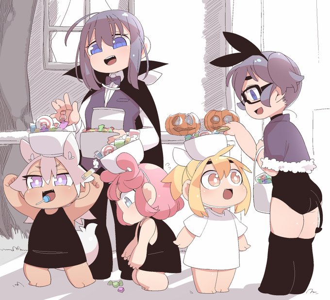 おもち世界におけるハロウィンは頭にお椀乗せてそこにお菓子を入れるシステムらしい 