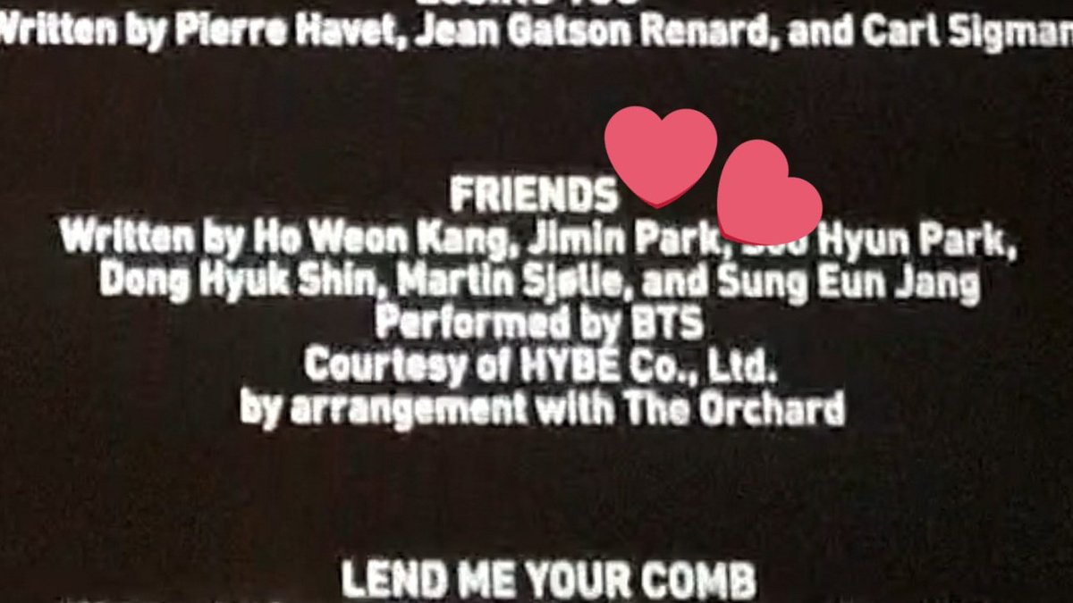 JAMJAMPICS's tweet image. jimin’s name on the ending credits of the marvel movie, the eternals ❤️