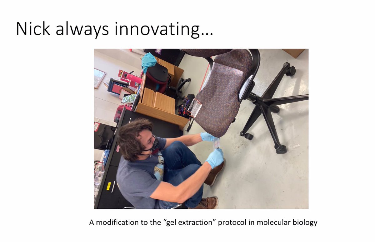 DU_Biophysics's tweet image. Huge congrats to Nick Groves @nsgroves_du from @_vanlab_ on earning his PhD! He's been a huge part of our program and will be very missed, but excited to see what he does at Knight Cancer. Many great photos from his defense, but liked his innovative gel extraction techniques...