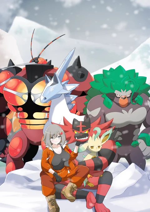 #りんごのガラルレポート
冠の雪原イラスト🍎💪 