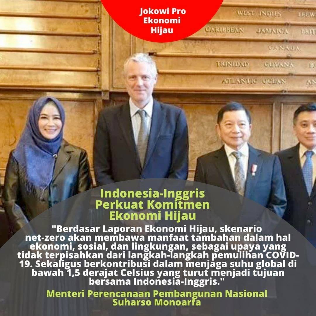 Indoensia-Inggris perkuat komitmen ekonomi hijau. Ini akan membawa manfaat tambahan dalam upaya pemulihan akibat covid 19 serta dalam menjaga suhu global.