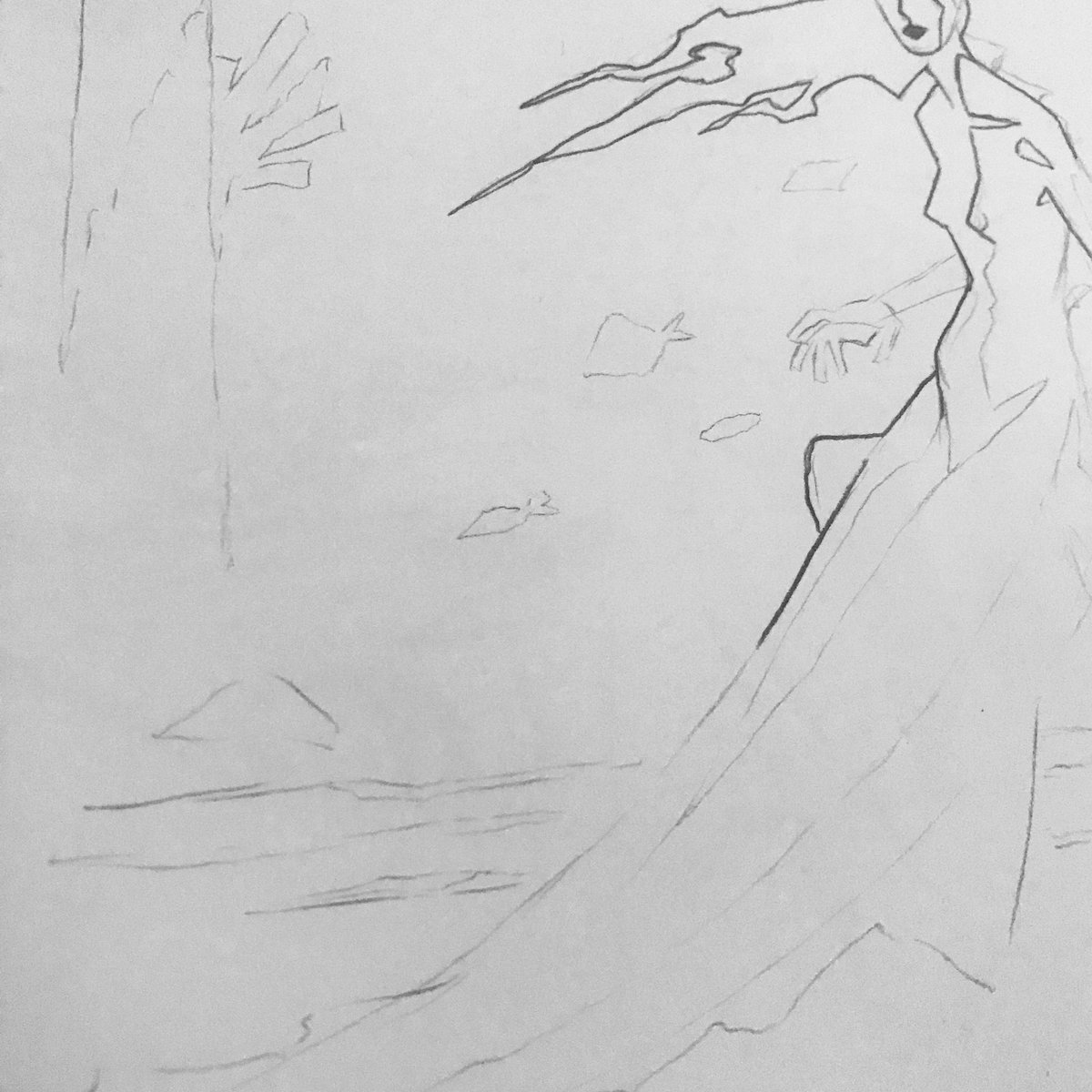 ChrisPDraws's tweet photo. tried drawing one of the ##mermaid sisters from the 
@artofmmignola comic "The Third Wish". 
#hellboy #thirdwish #fanart #comic #comicartist #illustration #siren #selkie #mermaids #underthesea #fantasy #dark #sketch #scribble #drawing #practice #wip #mikemignola https://t.co/ukBsM42S5N