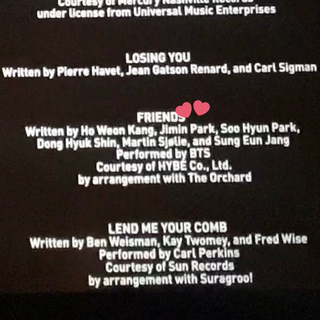 JmPwolo_'s tweet photo. จากรีล่าน้องจีมินมีชื่อในเครดิตตอนท้ายภาพยนตร์เรื่อง Marvel, The Eternity ด้วย😭 congratulations jimin and taehyung https://t.co/h1QN28Wqm4