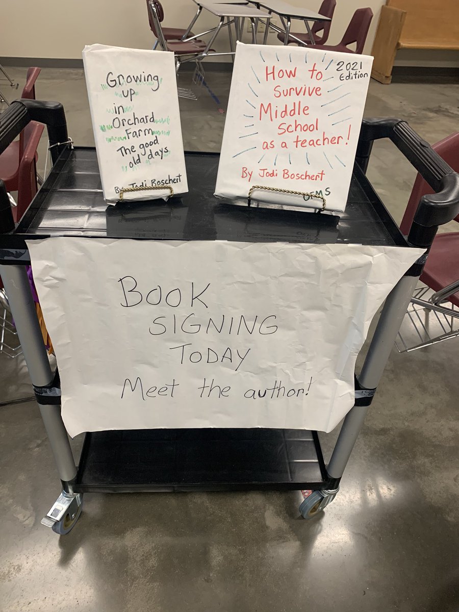 JodiBoschert's tweet photo. Today for NJHS Spirit Week I shared that when I “grow up” I want to be an author. #retirementgoals #OFarmPride 🦅😊 https://t.co/Ra97n3yRn6