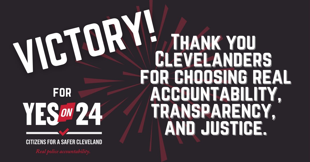 We are grateful for the generosity, courage, and leadership that the directly impacted families have shown in heralding this historic change for Cleveland ❤️

#Issue24 #SaferCLE