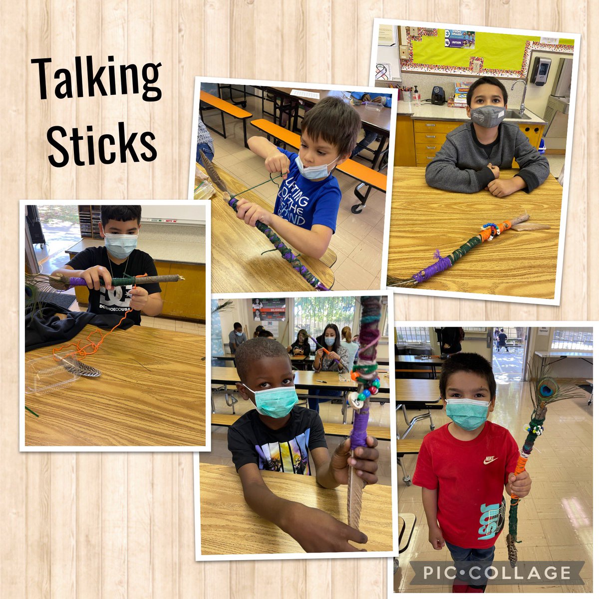 FUSD_Phoenix's tweet photo. November is #NativeAmericanHeritageMonth Our first #craft of the month was making talking sticks. https://t.co/RTLK64nggU