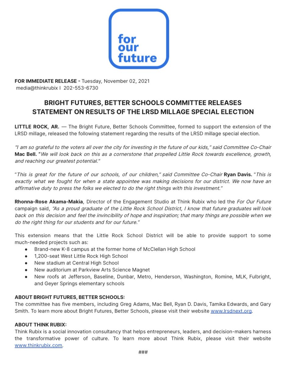 LrsdNext's tweet image. Thanks to everyone that voted for and supported this campaign. We appreciate the committee, all the volunteers, and all those who worked together to make this happen.