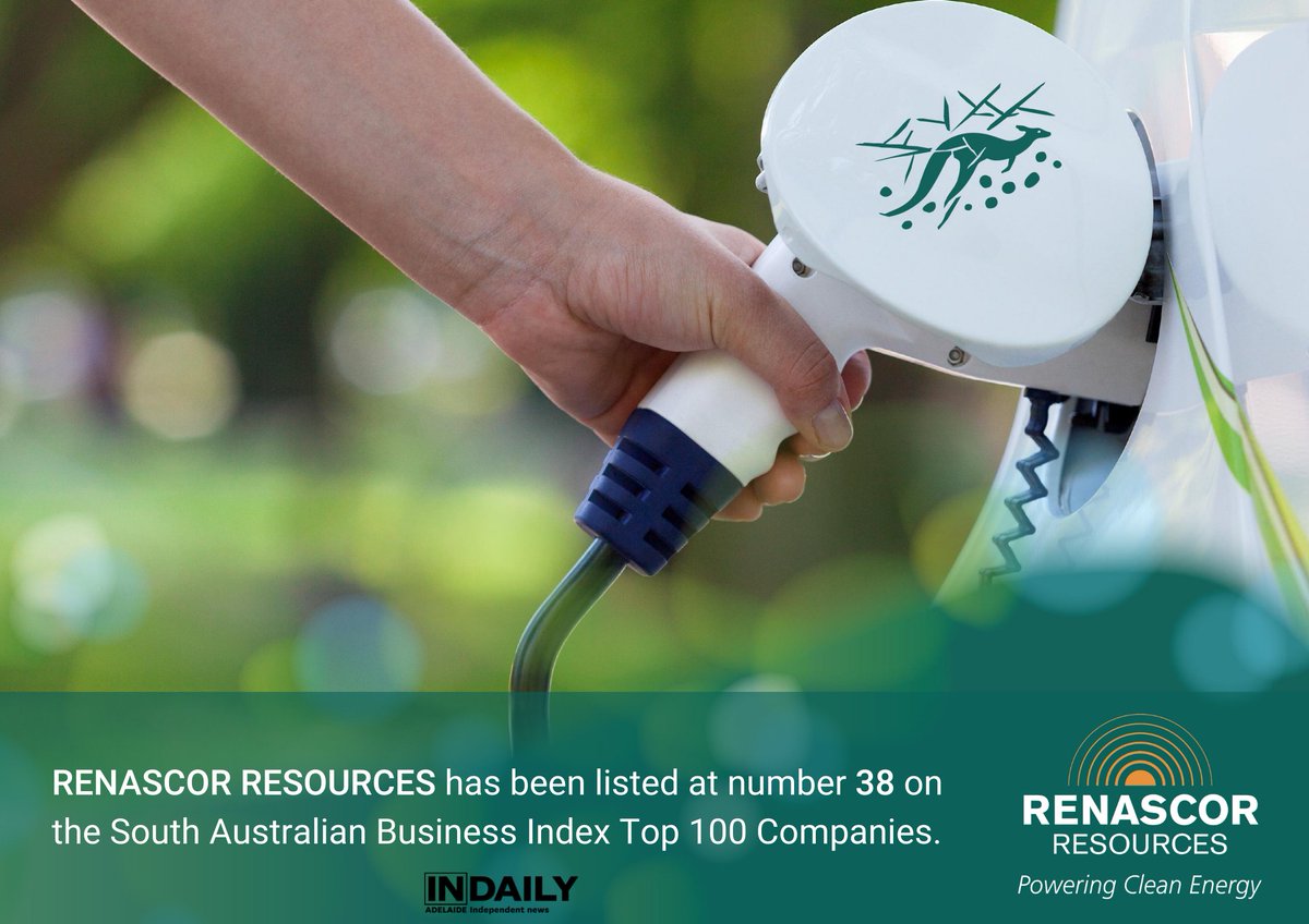 Renascor_ASX's tweet photo. #Renascor is pleased to announce that we have been listed at number 38 on @indaily South #Australia Business Index Top 100 Companies for 2021.

To view the full list, please click on the link below:
https://t.co/Xr2pvwADyx

#greenenergy #graphite #poweringcleanenergy #business https://t.co/Jf74zmcPUd