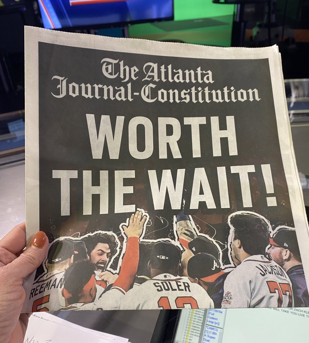 LindaWSB's tweet photo. Sneak peek of @AJC! 🔥 
@wsbtv 💙⚾️❤️🎇 https://t.co/3NoWvf6uHW