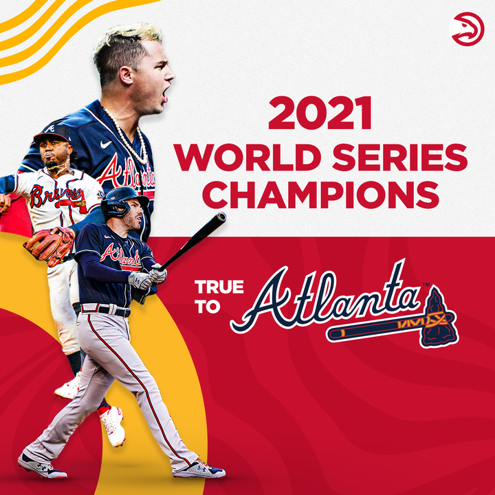 ATLHawks's tweet photo. FOR THE 🅰️

Congrats, @Braves! 👏👏❤️ https://t.co/1crc7TUajF