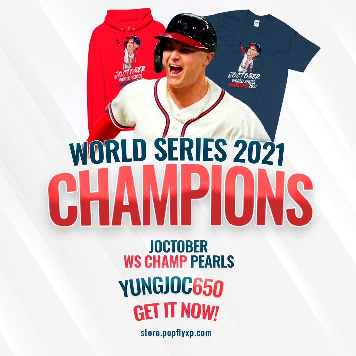 PopFlyXP's tweet photo. 🏆Braves are the Champs!🏆

Congrats @yungjoc650

Grab Now the New JOCTOBER  WS Champ Pearls ⚾

Buy Here: https://t.co/zdfsVr4zup

#BravesWin #JocPederson #AtlantaBraves #WS2021Champions https://t.co/MWkCXZb0Fk