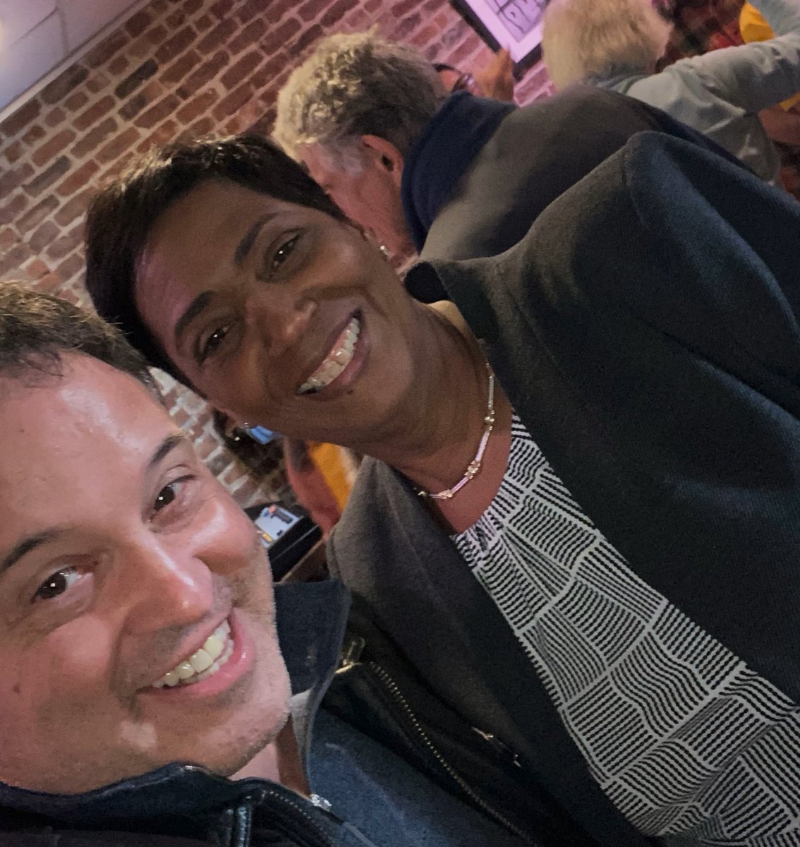 DarrenRigger's tweet photo. Celebrating with @VMckenzie10566, the next Mayor of Peekskill! @PeekskillDems #peekskill #ElectionResults2021 https://t.co/KpdAmGBqMG