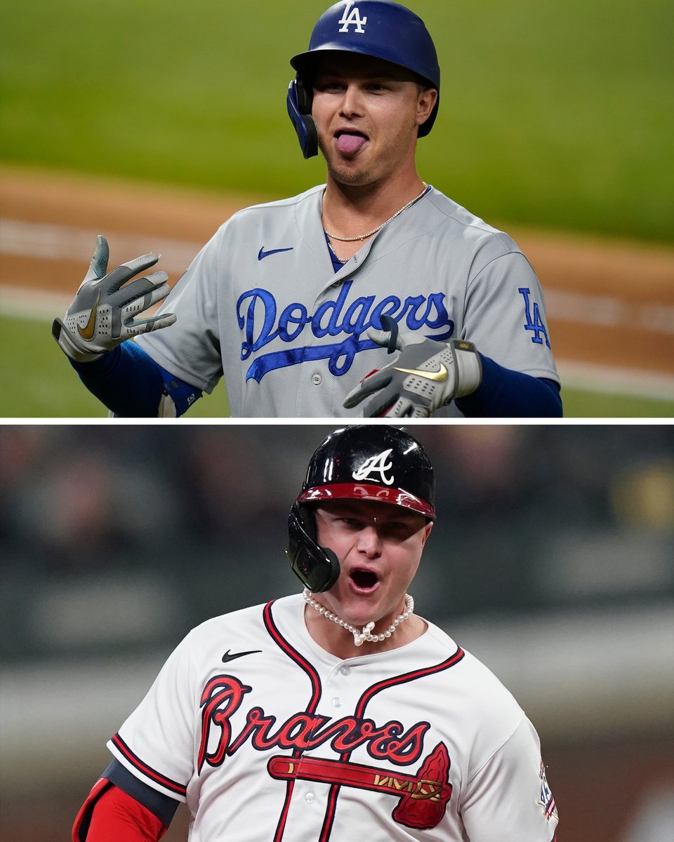 espn's tweet photo. 🏆 World Series in 2020 with the Dodgers.

🏆 World Series in 2021 with the Braves.

Joc Pederson just went back-to-back 👏 https://t.co/Ez6BEOhelu