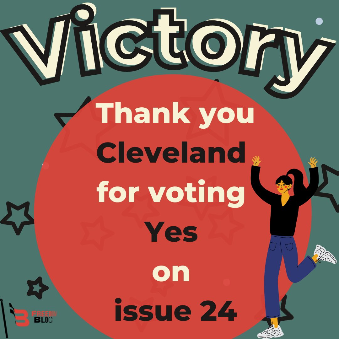 thefreedomBLOC's tweet photo. Thank you cleveland voters for choosing a safer cleveland. 

#issue24 #safer24 #clevelandelection #ohioelection #election #bibb #justinbibber https://t.co/72iRH82Euf