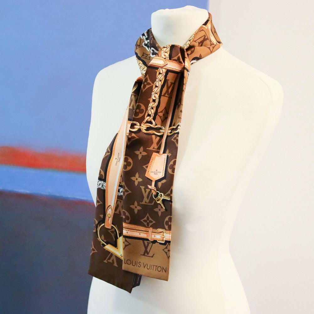 LOUIS VUITTON 鈍い スカーフ バンドー・コンフィデンシャル ブルー LOUIS VUITTON 鈍い スカーフ バンドー・コンフィデンシャル ブルー