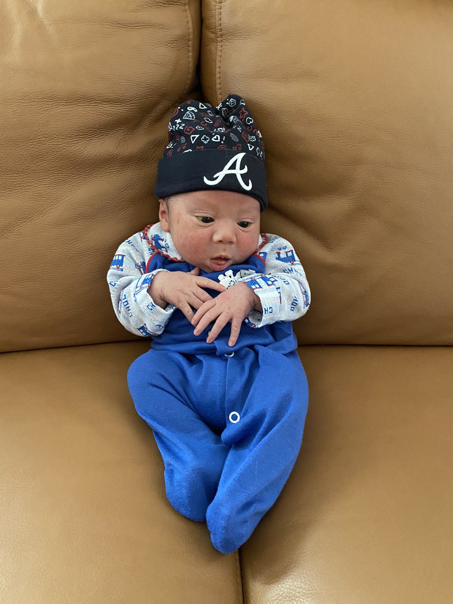 williep3314's tweet photo. This will continue. But ladies and gentlemen…meet Theo Jones Pappano (yes, Jones is for Chipper). Born on 10/4, before the Playoffs began. We birthed a freaking winner! Lil Homie hasn’t lost a baser series yet this year!!!! #bravesareWSchamps @Braves #chopon #undefeatedbaby https://t.co/ZRQjXFlE1O