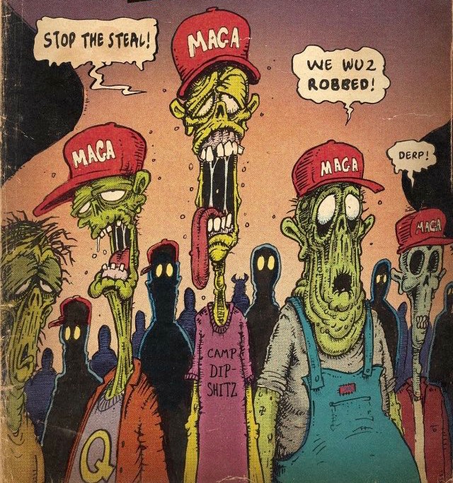 JohnRMoffitt's tweet photo. The vacant brain case followers of #DeadJFKJr continue to walk around drooling on their shoes and expecting #JFKJr to show up at every Trump rally, praising their dear leader. https://t.co/JzU99Rily2