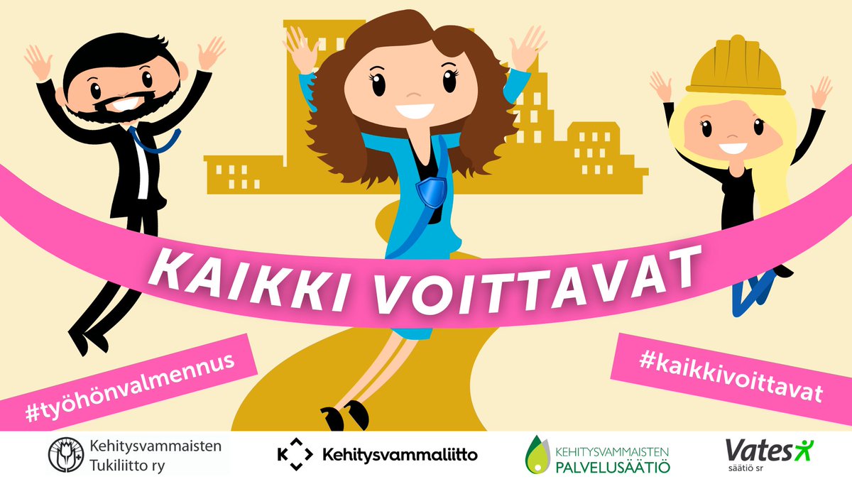 Vammaisen henkilön työllistyessä voittavat kaikki. Kunta hyötyy, kun työllisyysaste nousee ja se saa uuden veronmaksajan. 

Järjestöt vaativat lisää työhönvalmentajia kuntiin. 

<a href="/Kuntaliitto/">Kuntaliitto | Kommunförbundet</a> @tepalvelutfi #kaikkivoittavat #työhönvalmennus #työllistyminen kehitysvammaliitto.fi/kaikki-voittav…
