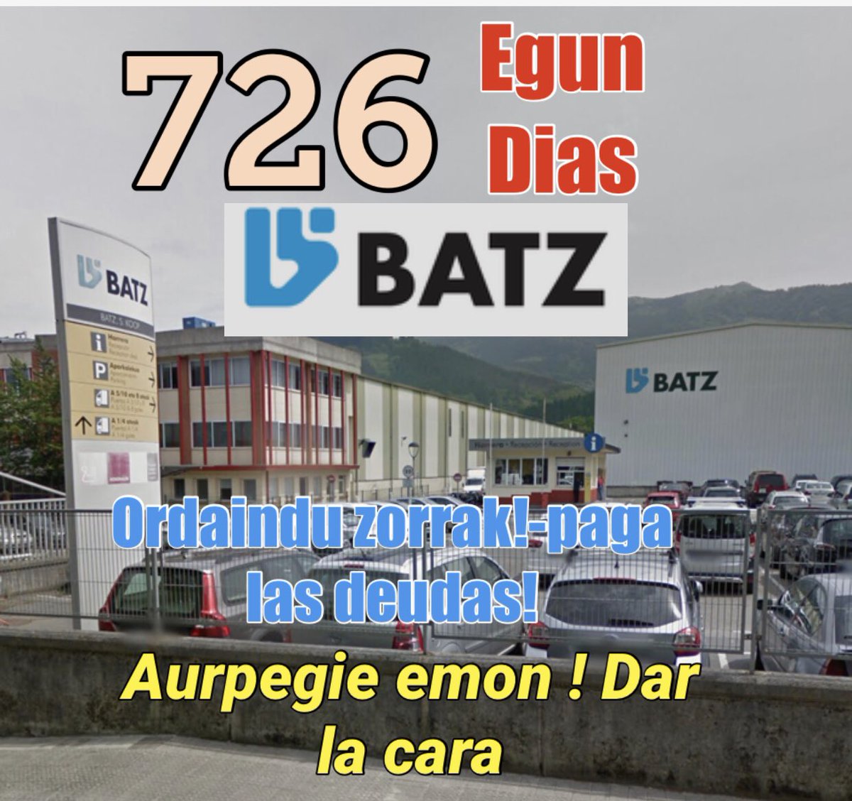 ABizirik's tweet photo. ⚠️726⚠️ 

Nuestros derechos a un TRABAJO digno,con un CONVENIO digno y con una VIDA digna!
🗣dialogo= solución 
🤝Negociar por dios!
⛔️No a los despidos!
✊Mientras seguiremos en lucha!

#BATZordainduzorrak 
#ArratiaBizirik 
#novaltiasolucion https://t.co/bnrjkDMwSA
