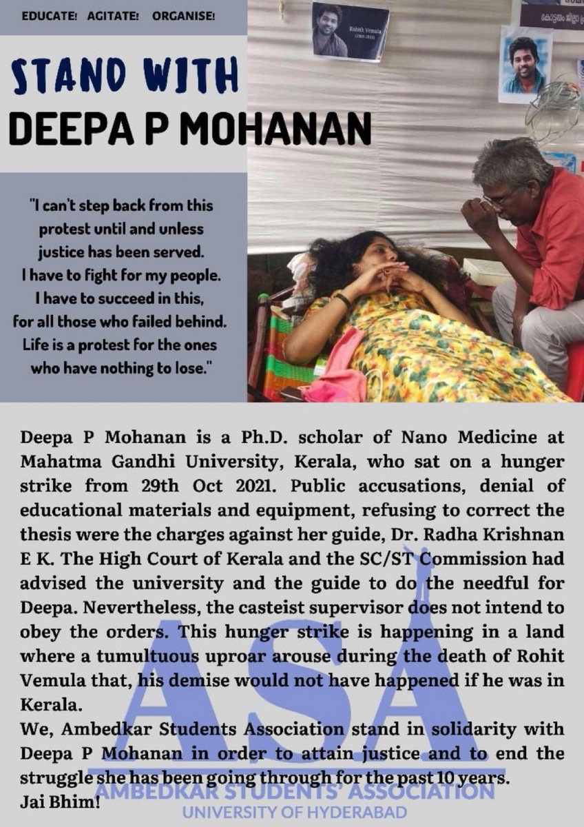 DeekshaNRaut's tweet photo. Casteism is terr0rism!
 #StandWithDeepaMohanan https://t.co/Dj0gQuvtue