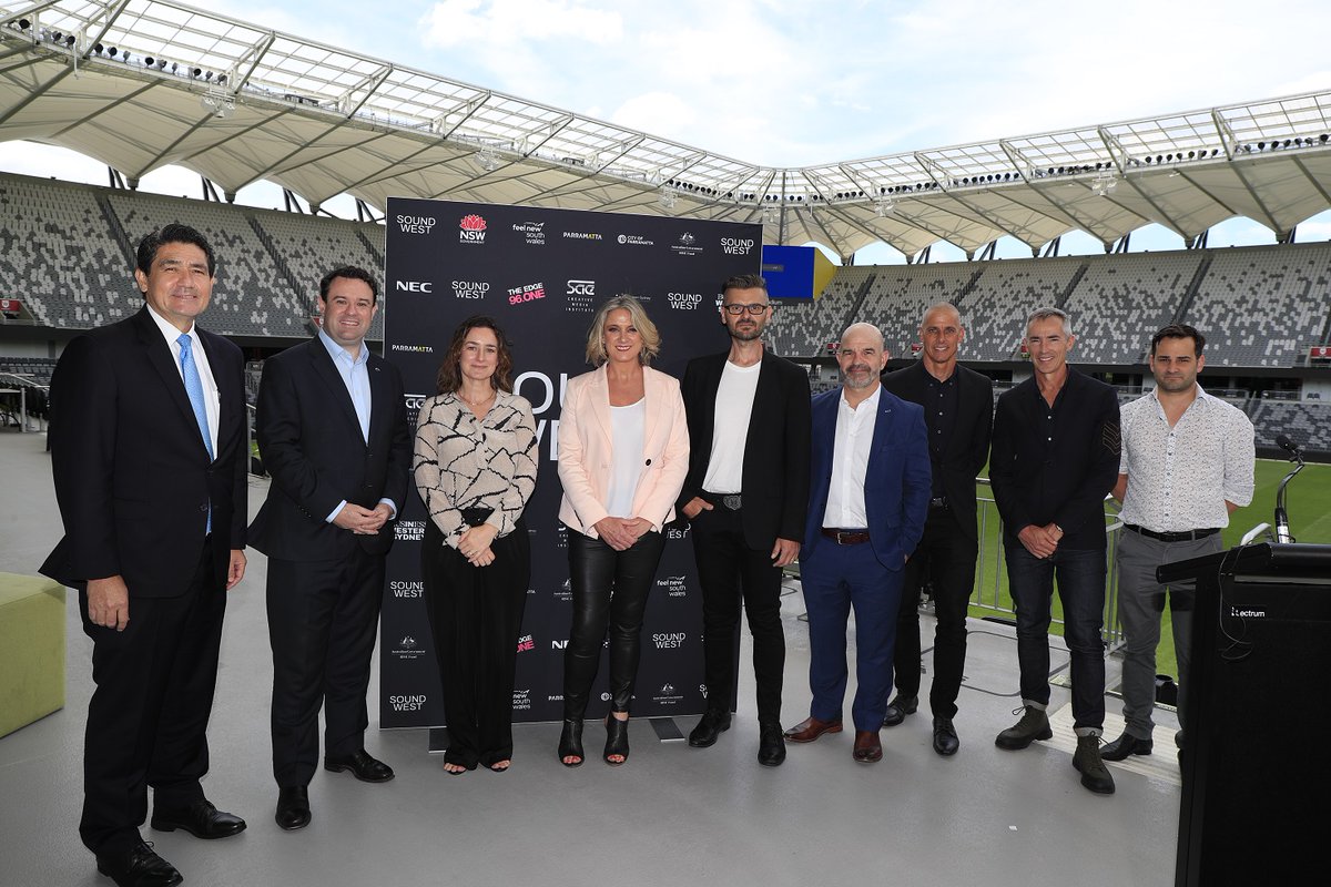 #SoundWestSydney is coming to Parramatta! 

Australia's first Music &amp; Technology Festival was officially announced today by <a href="/stuartayresmp/">Stuart Ayres</a> &amp; <a href="/GeoffLeeMP/">Geoff Lee MP</a>.

#CommBankStadium will host a two-day conference as part of the Festival in March 2022. 

More: bit.ly/3CUMpl3
