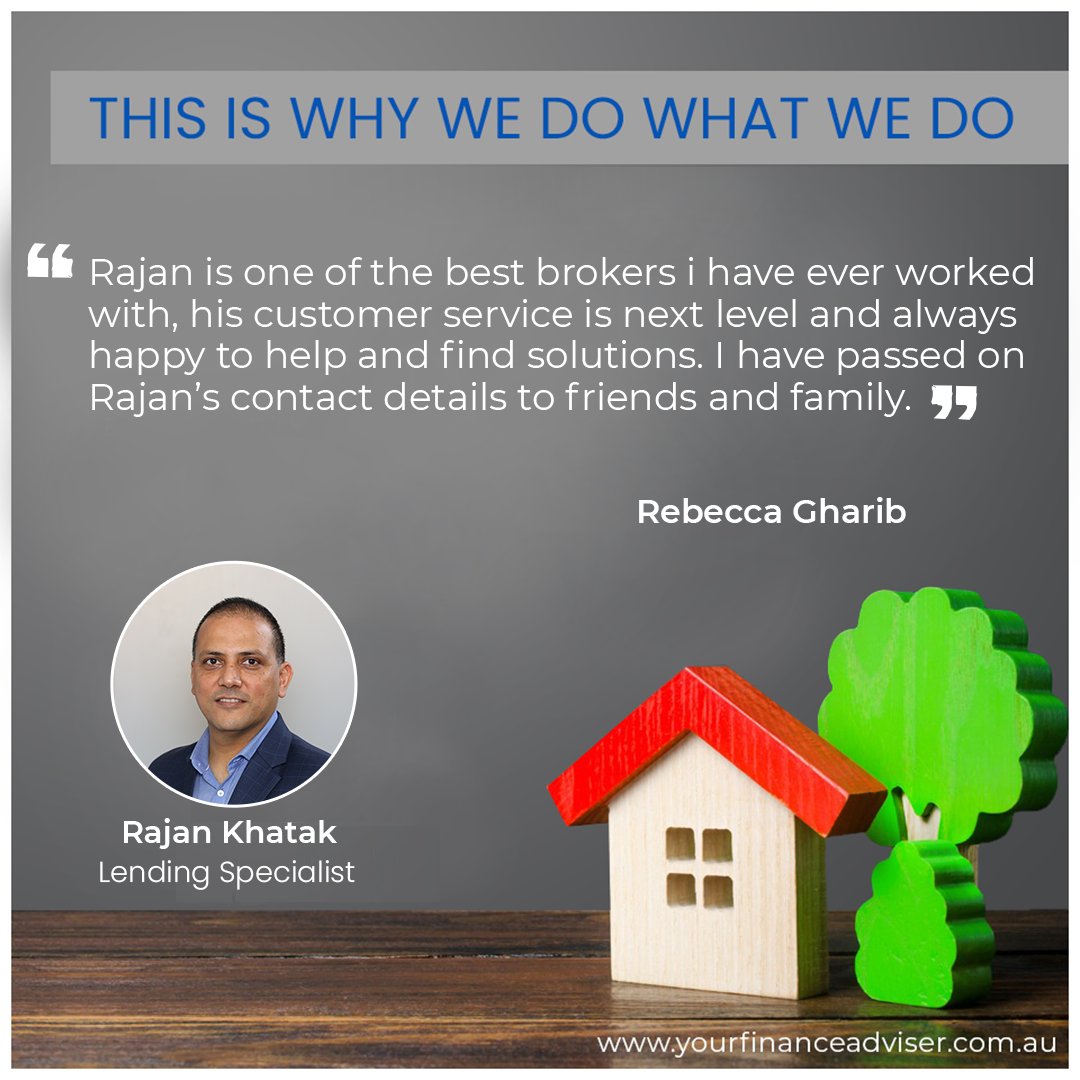 YourFinanceAdvi's tweet photo. Some kind words from one of our clients. There's nothing better than being able to help people with their home loans. Buy the home of your dreams with our expert guidance.
Reach us out at 1300 YFA BROKER (932 276) or visit https://t.co/5EoqWkagvp
#yourfinanceadviser #refinancing https://t.co/VAjENf5FJl