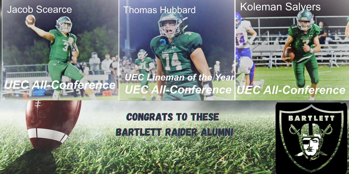 BartlettRaiders's tweet photo. Congrats from the Bartlett Raider family to these young men!!! They are all previous Raiders and we couldn’t be more proud!!! Nice work Thomas Bubba Hubbard, Jacob Scearce and Koleman Salyers! #bartlettraiders #bartletthawks https://t.co/zWqCK3qnL2