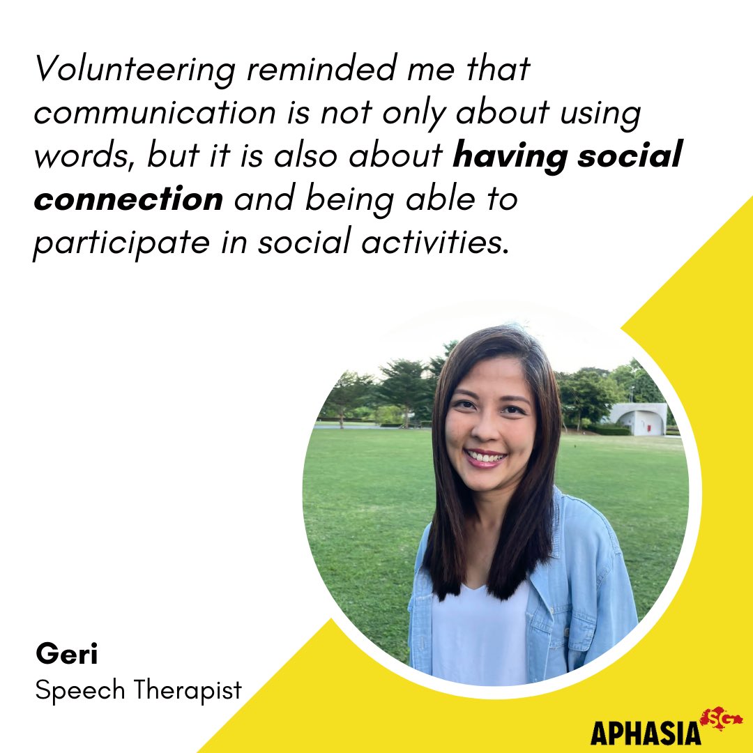 AphasiaSG's tweet photo. ⭐️Aphasia SG celebrates Speech Therapy Week ‼️

An experienced speech therapist and full-time mummy, Geri dedicates her Saturday mornings to volunteering for #Aphasia SG by facilitating supported conversations at Chit Chat Cafe Online!

#speechtherapyweek #speechtherapy https://t.co/oRa5jmMYFq