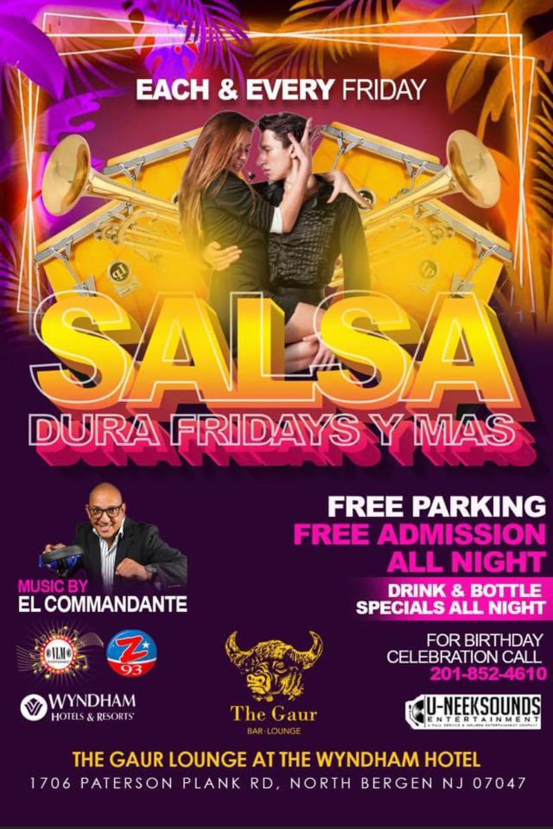 ingridv72's tweet photo. Salsa y Mas party at the Gaur Bar and lounge located inside the Wyndham Garden hotel in North Bergen NJ     1706 Paterson Plank Road w dj el Commandante 7pm- closing https://t.co/xJhyxrPQSB