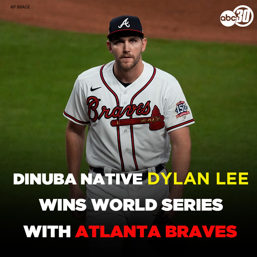 ABC30's tweet photo. CONGRATS, DYLAN! Dinuba native and former Diamond Dog Dylan Lee is now a champion as the Atlanta Braves beat the Houston Astros in the World Series. Lee appeared in Game 4 for the Braves. https://t.co/Ehm9tuOqRJ