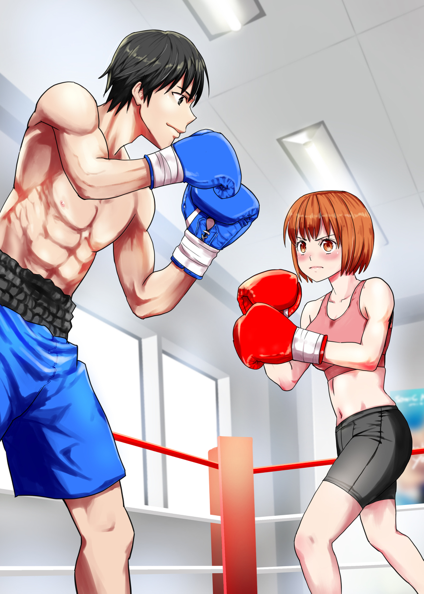 体験入部女子に敗北 イラスト担当しました #オリジナル #ボクシング #ミックスファイト #逆リョナ https://t.co/T5eUCCKL8J 